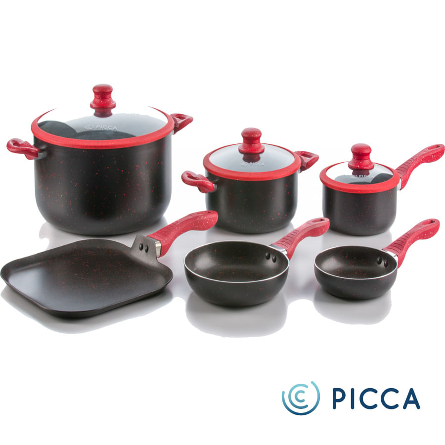 Batería de Cocina Picca Bari de 9 Piezas PI009BMB Negro