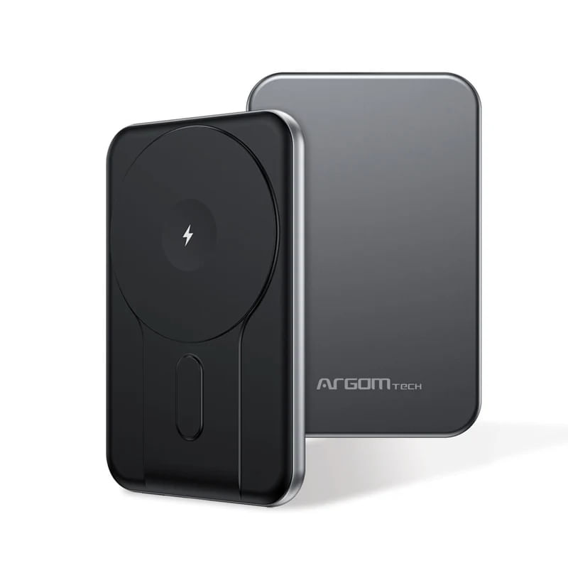 Power Bank Magnetica Argom MS5 5000mAh ARG-PB-1160SL con Carga Inalambrica 15W y PD 20W Plateado