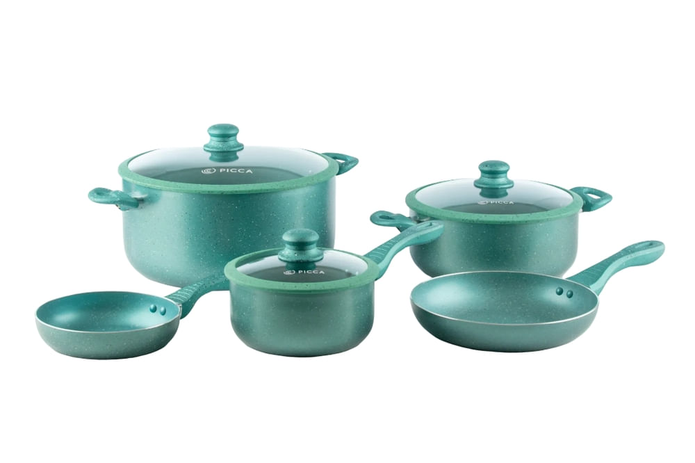 Batería de Cocina Picca Gravina de 8 Piezas PI008BM