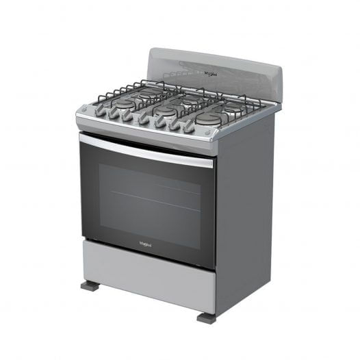 Estufa de Gas Whirlpool 30 Pulgadas 6 Quemadores Horno con Door Stop y EverClean Acero Inoxidable LWFR3000D Estufa de Gas Whirlpool de 30 pulgadas LWFR3000D