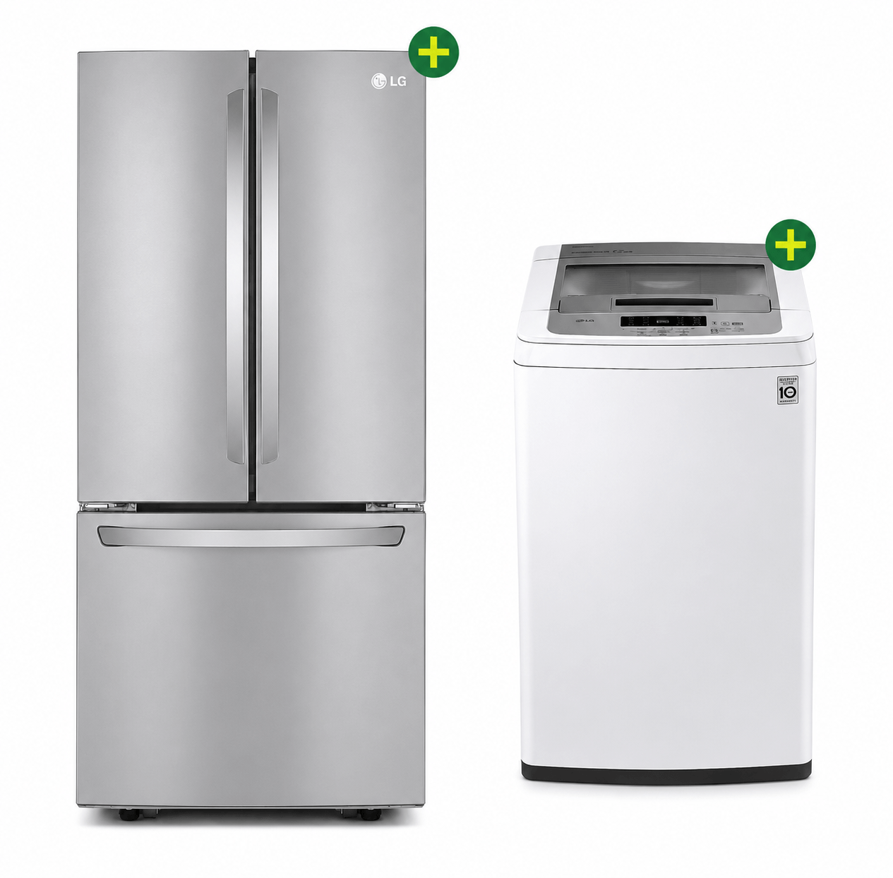 Combo Refrigeradora French Door LG 22 Pies + Lavadora LG 42 Libras