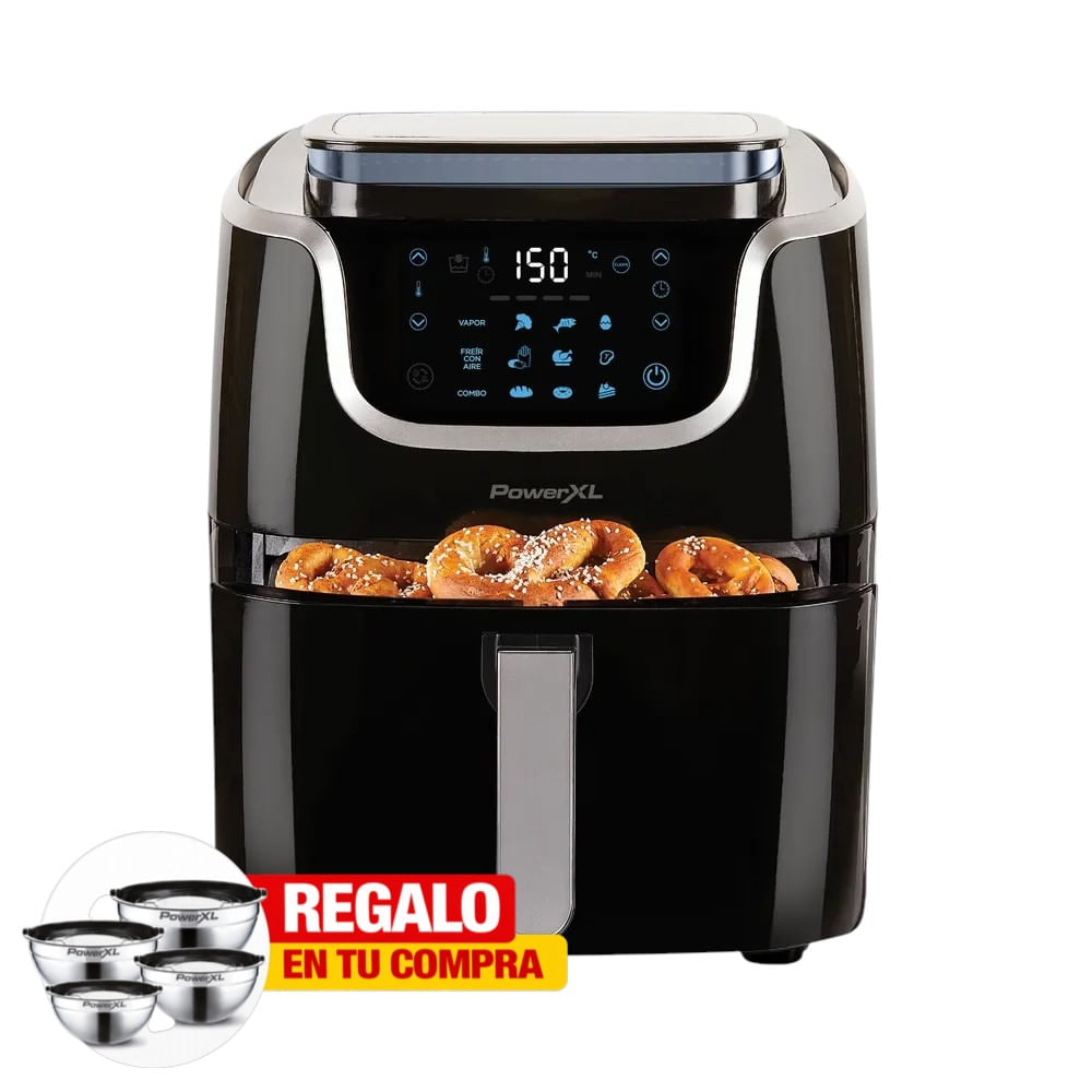 Freidora de Aire y Vaporera PowerXL, 6.6 Litros, 1 Canasta, Temporizador, Modelo ST-006-LA…